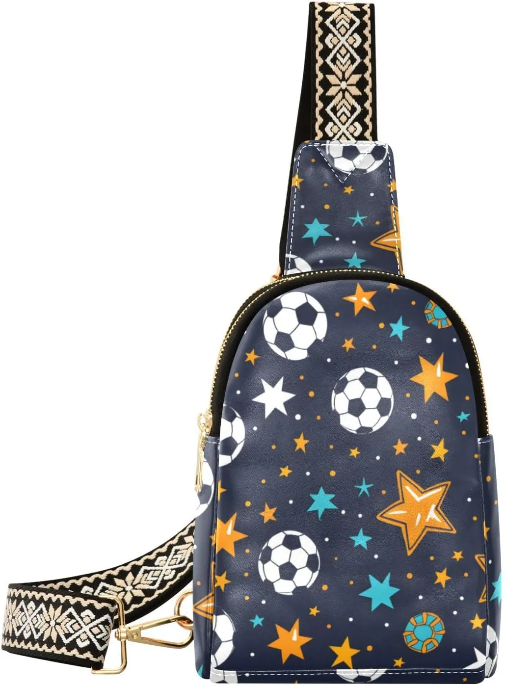 Small Sling Bag for Women Football Space Star Leather Crossbody Bags Chest Bag Waist Packs