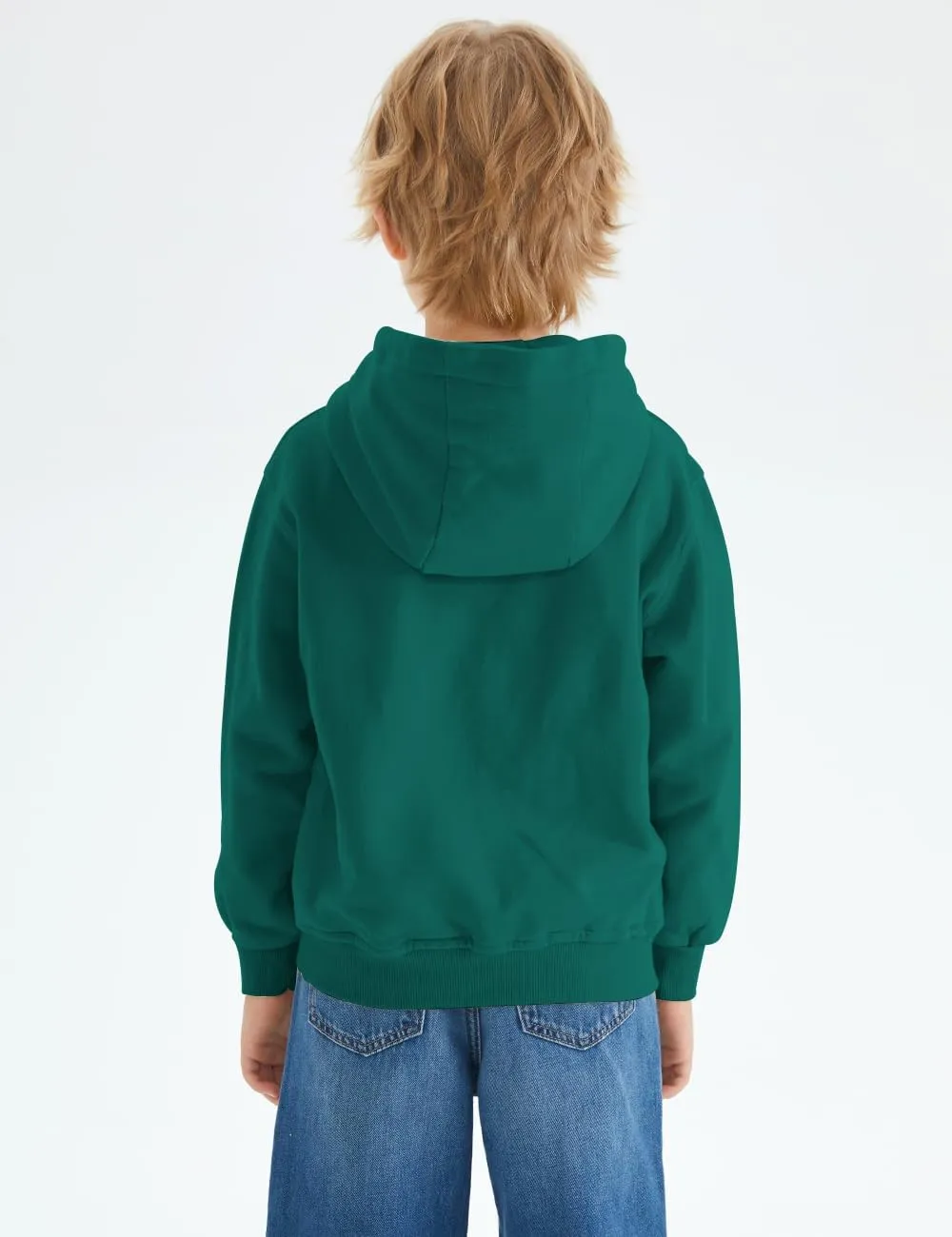 Spring&Gege Boys Full Zip Hoodies High Neck Mid-weight Fleece Hooded Sweatshirts for Children