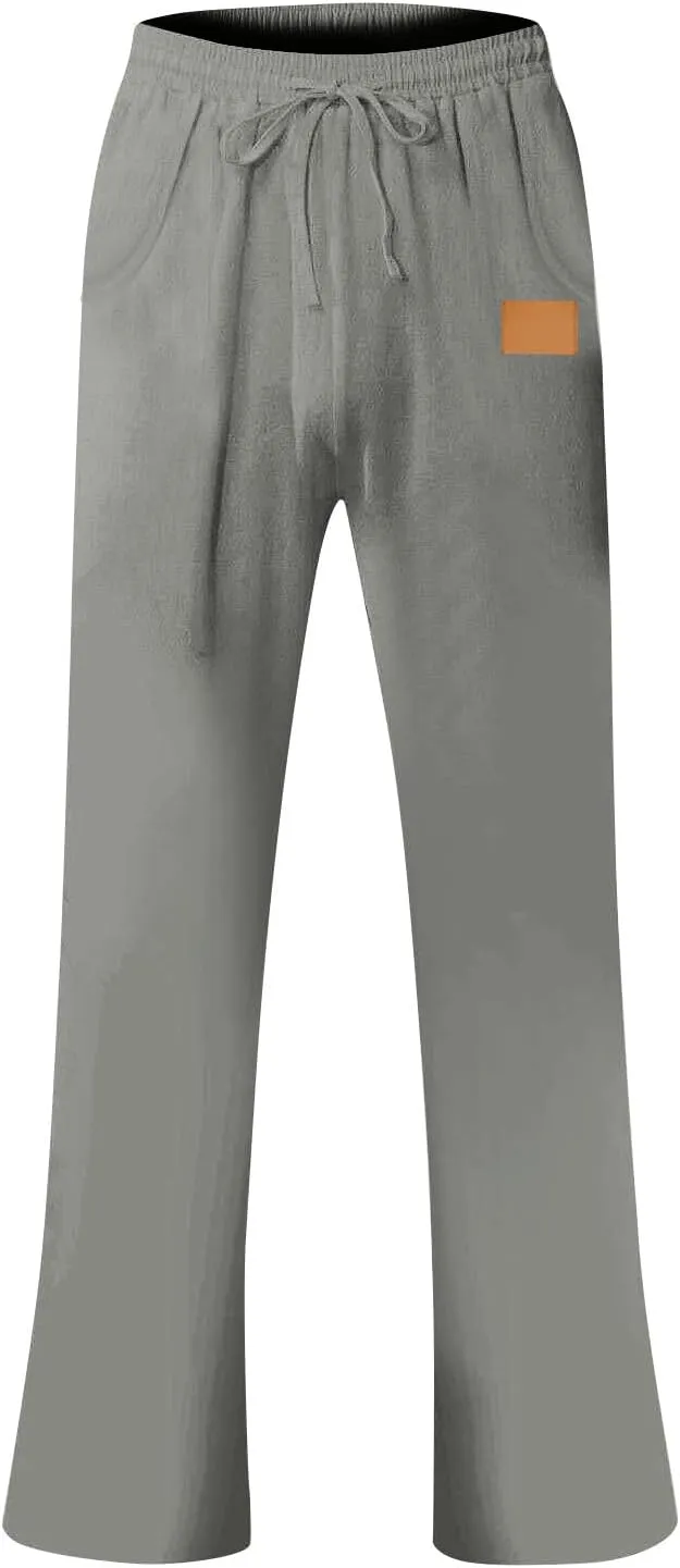 Sweatpants for Men Popular Jogger Sport Tapered Split Elasticated Slack Joggers Elasticated Waist Solid Color Slacks