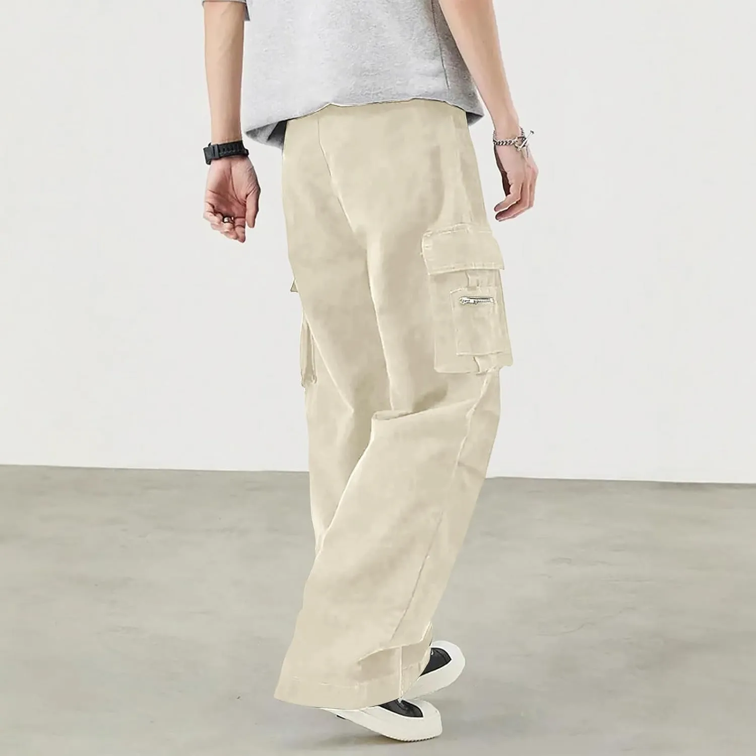 Sweatpants for Men Sport Tapered Classic Jogger Mens Split Ripstop Slim Fit Joggers Elasticated Waist Solid Slacks