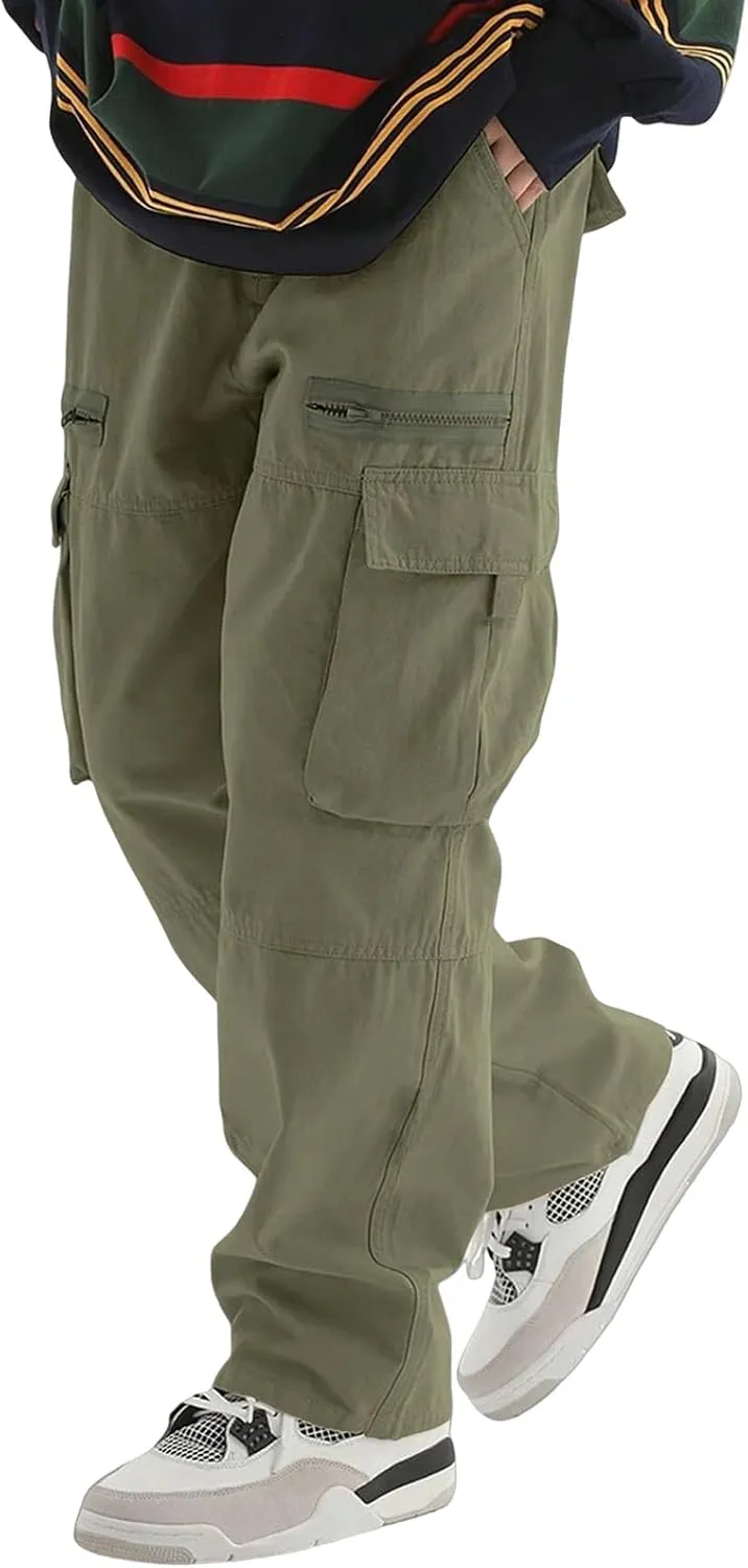 Sweatpants for Men Track Tapered Retro Slacks Man Solid Color Split Breathable Slim Fit Elasticated Waist Leggings