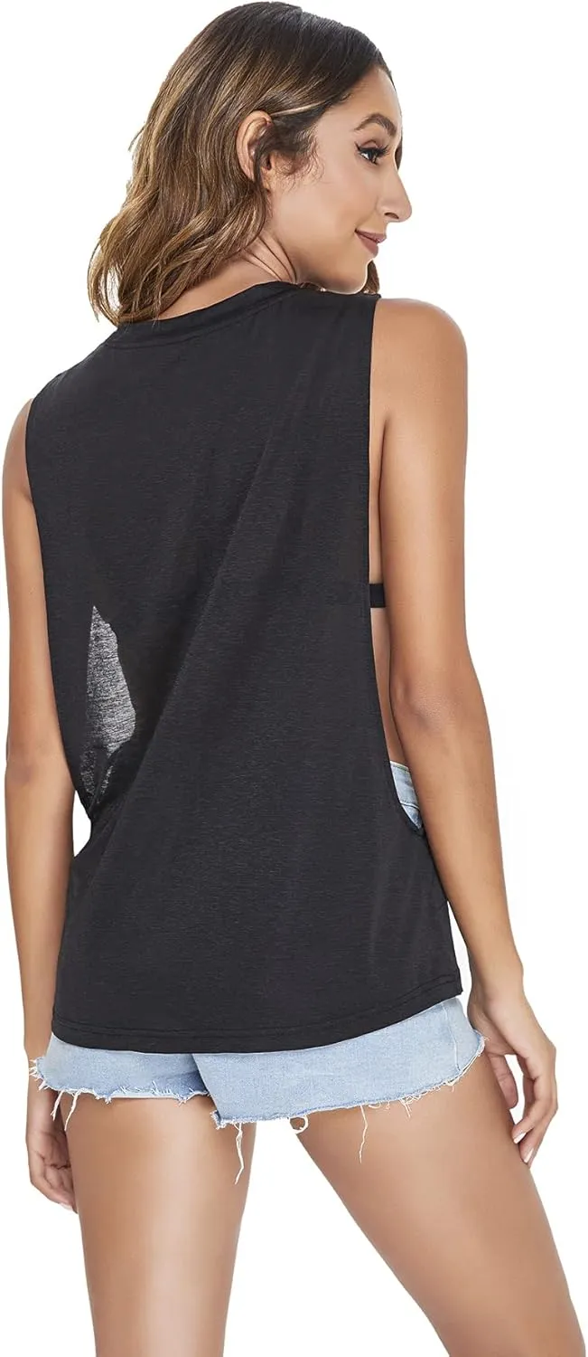 SweatyRocks Women's Workout Yoga Tops Sheer Mesh Gym Exercise Shirts Flowy Tank Top
