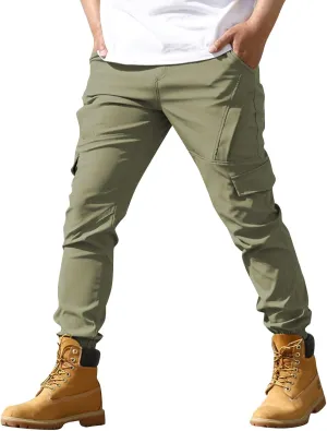 Tactical Cargo Pants for Men Active Running Pants with Multi-Pocket Lightweight Loose Trousers