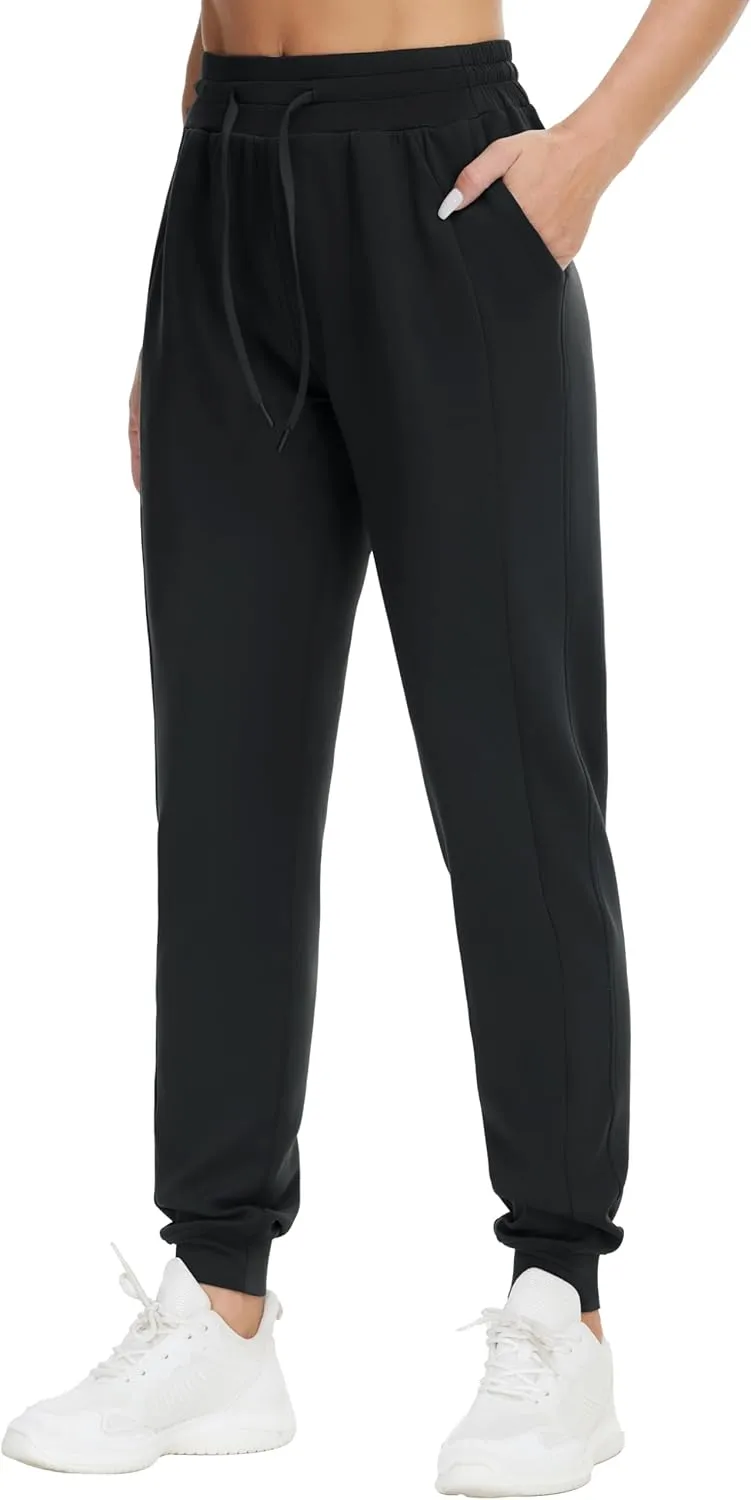 THE GYM PEOPLE Women's Workout Joggers Leggings Drawstring Running Lounge Sweatpants Tapered Pants with Pockets