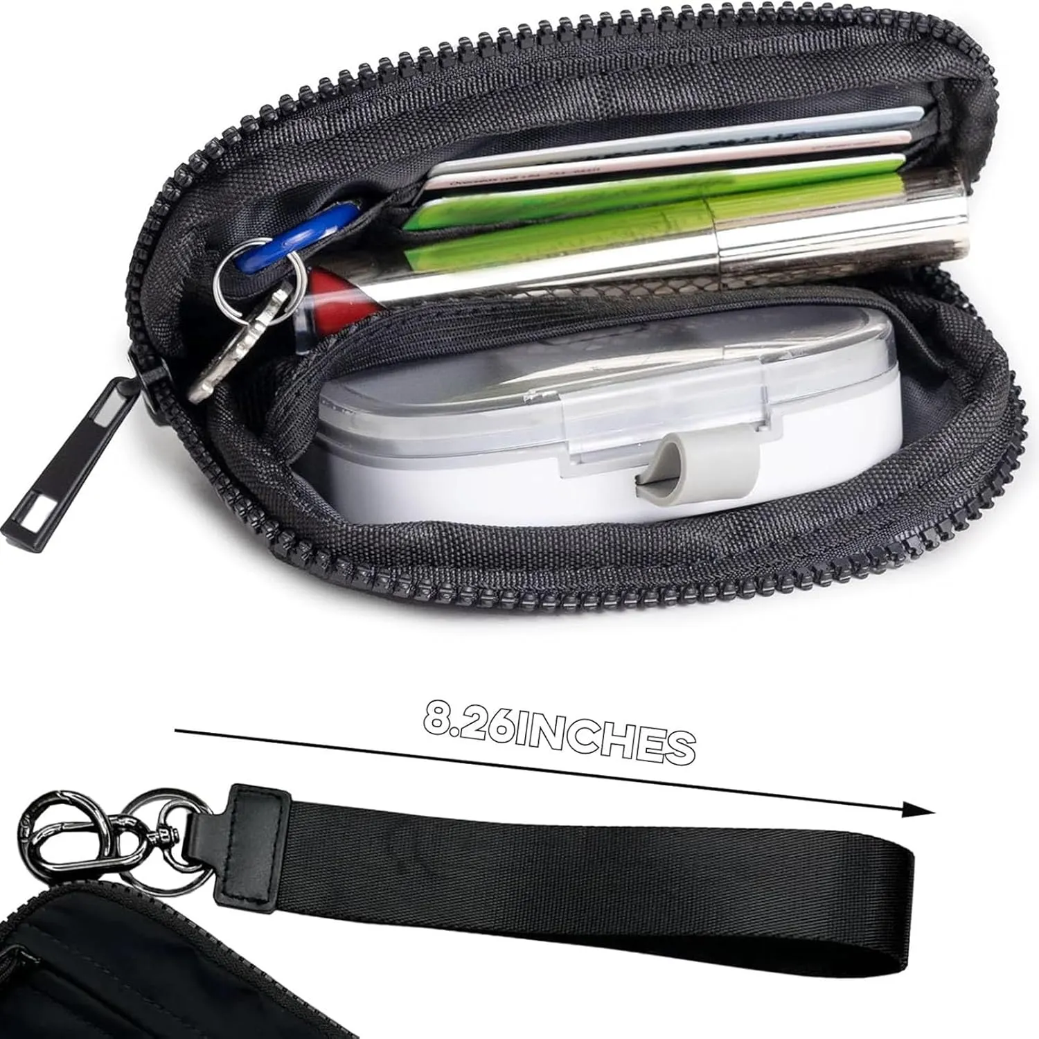 The Iris' Wallet 2nd Gen, 63.6" The Iris Pouch Wristlet, Zippered Card Case With Id Window/Hand strap,Wristlet Wallets for Women,Pouch Wallet (C)