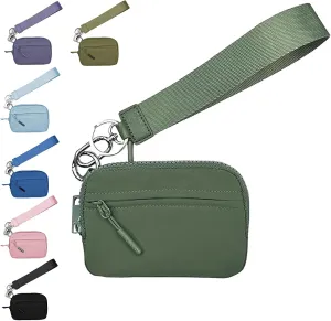 The Iris' Wallet 2nd Gen,Zippered Card Case With Id Window/Hand strapIris Pouch,Women's Wristlet Handbags (green)