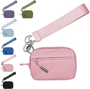 The Iris' Wallet 2nd Gen,Zippered Card Case With Id Window/Hand strapIris Pouch,Women's Wristlet Handbags (pink)