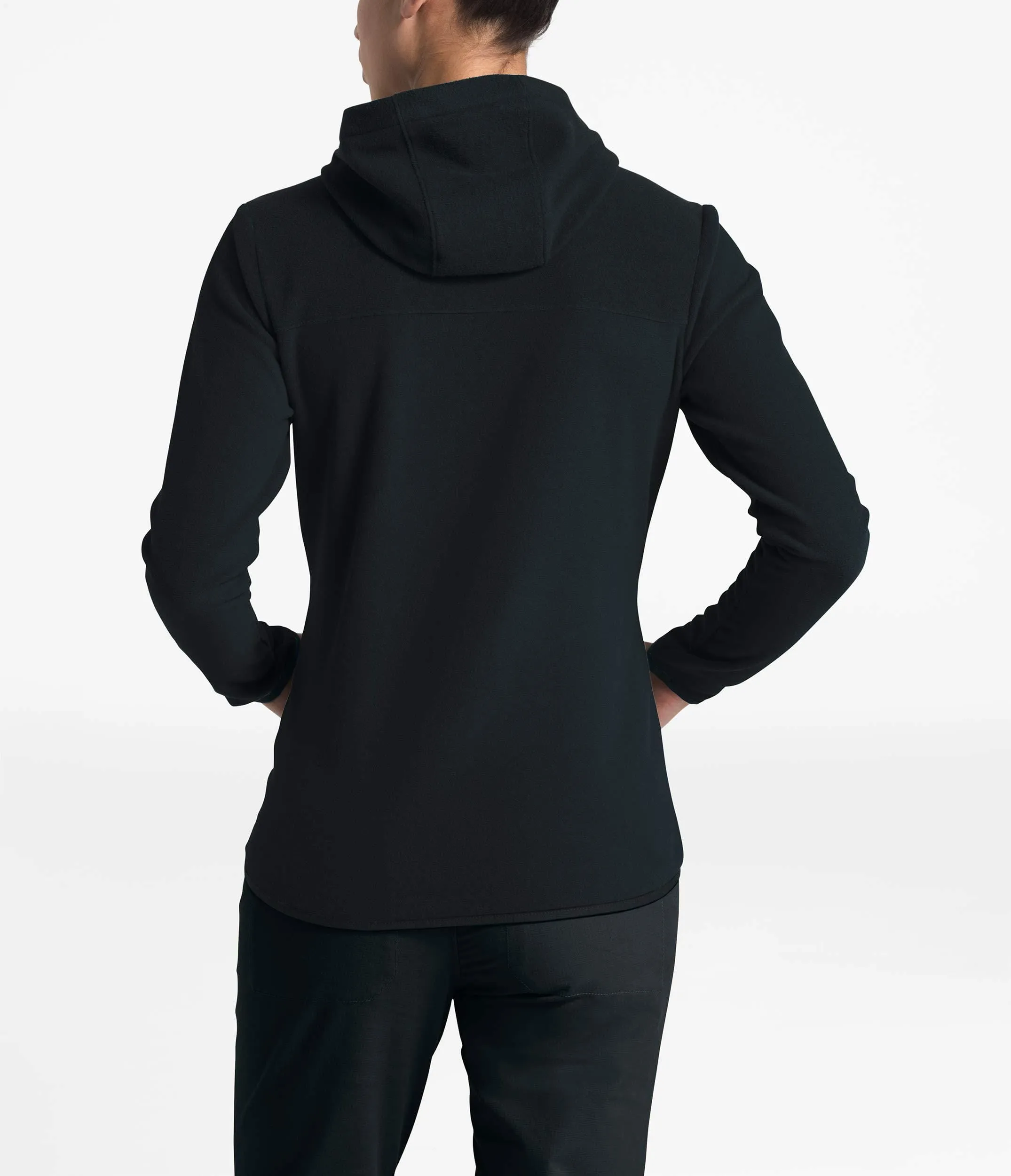 The North Face Women's TKA Glacier Full Zip Hoodie, TNF Black/TNF Black, L