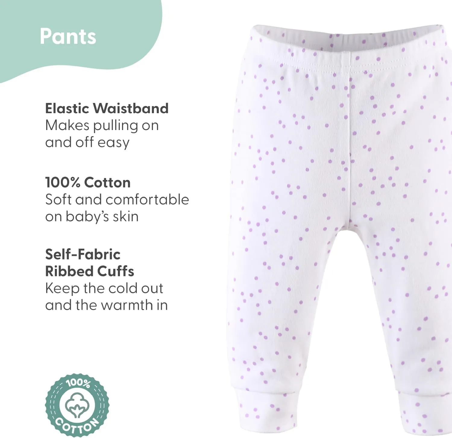 The Peanutshell 5 Pack Baby Girl Pants Set - 100% Cotton Toddler Pants for Girls, 0-24 Months for Toddlers & Babies - Pastel