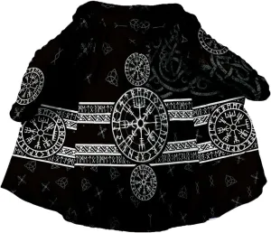 Thick Warm Hooded Cloak For Men For Men Symbol Viking Tattoo Raven Odin Overcoat Windproof Fleece Jacket