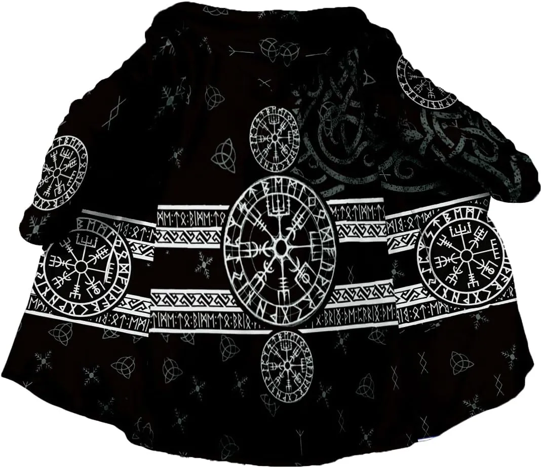 Thick Warm Hooded Cloak For Men For Men Symbol Viking Tattoo Raven Odin Overcoat Windproof Fleece Jacket