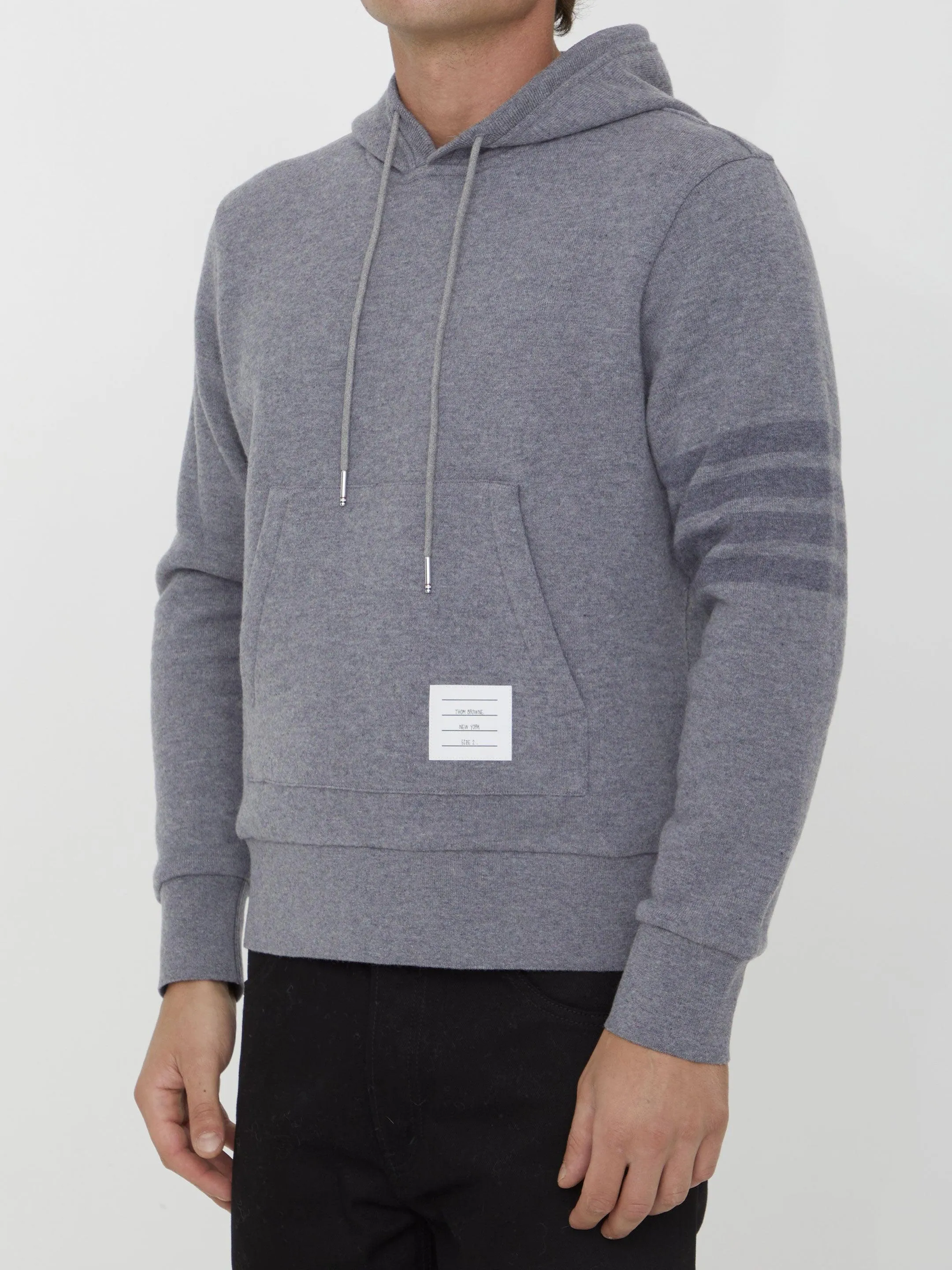 Thom Browne Grey Wool Hoodie
