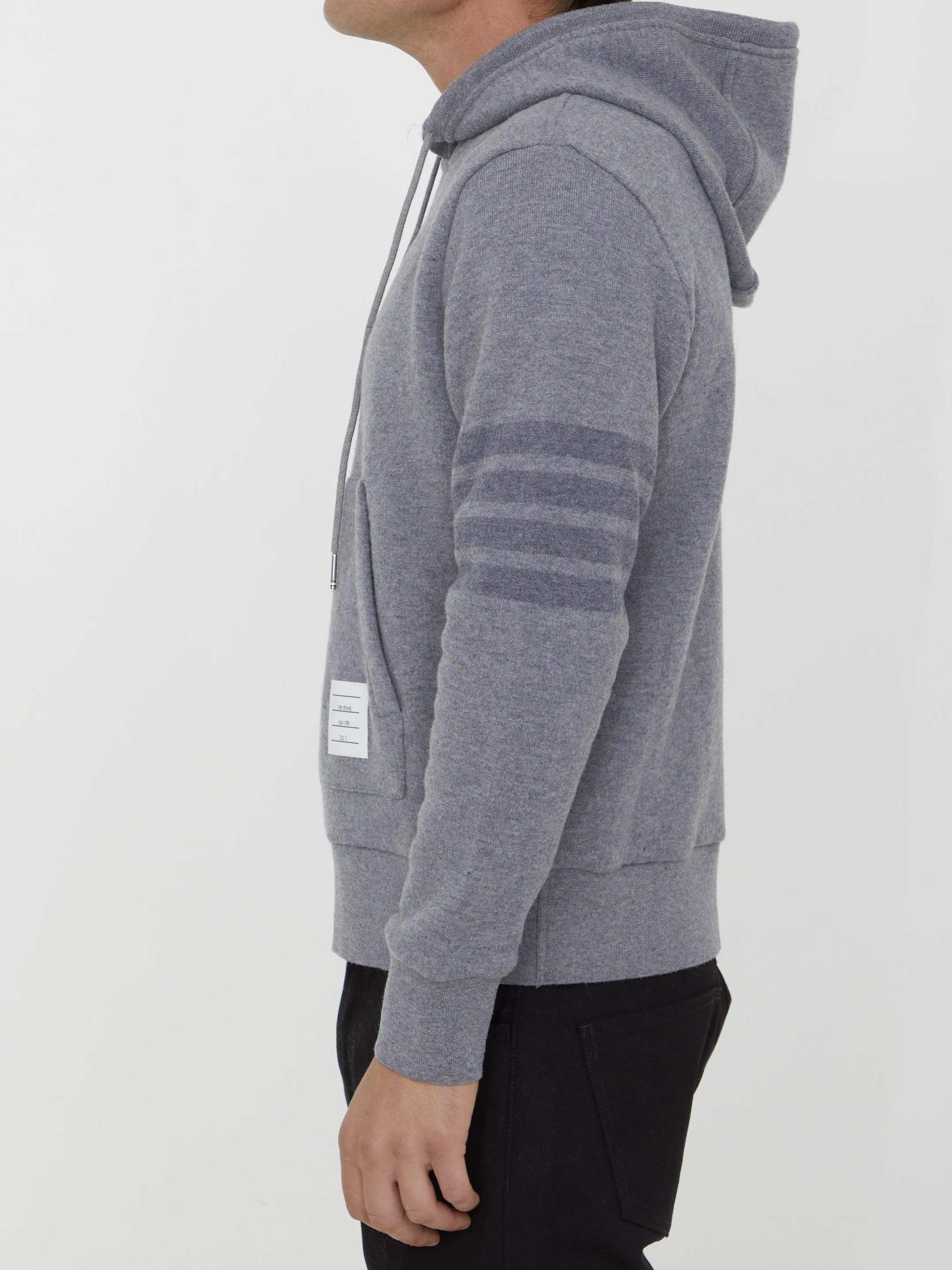 Thom Browne Grey Wool Hoodie