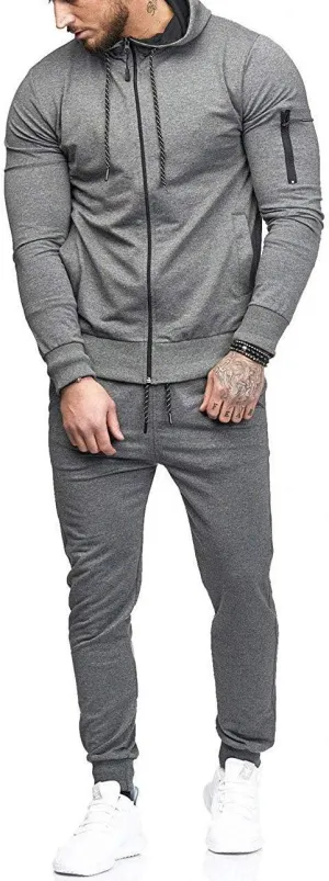 THWEI Mens Tracksuit 2 Piece Sweatsuit Sets Casual Hoodie Jogging Athletic Suits