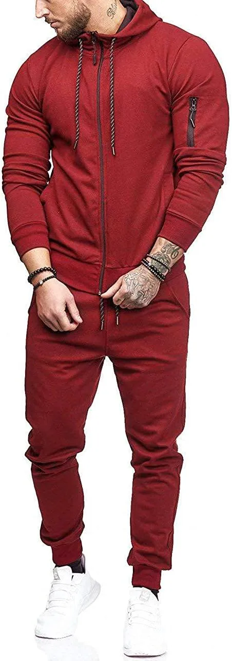 THWEI Mens Tracksuit 2 Piece Sweatsuit Sets Casual Hoodie Jogging Athletic Suits