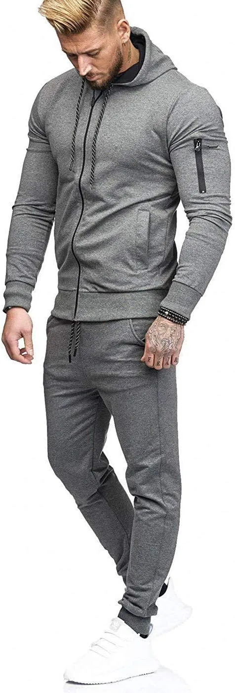 THWEI Mens Tracksuit 2 Piece Sweatsuit Sets Casual Hoodie Jogging Athletic Suits