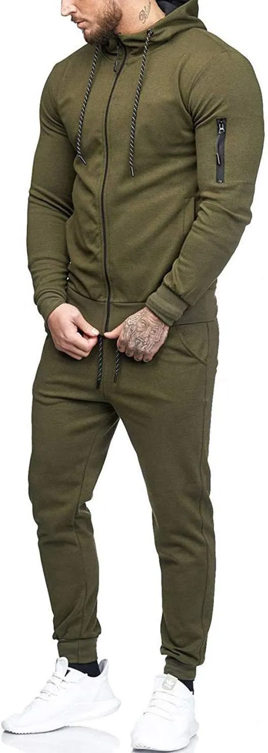THWEI Mens Tracksuit 2 Piece Sweatsuit Sets Casual Hoodie Jogging Athletic Suits