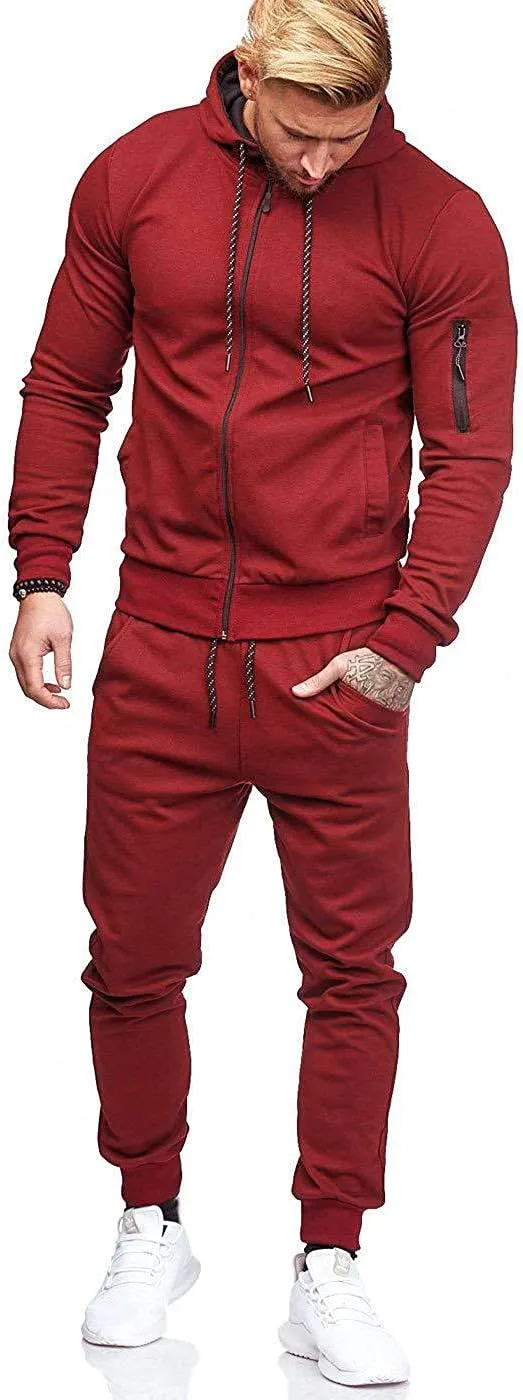 THWEI Mens Tracksuit 2 Piece Sweatsuit Sets Casual Hoodie Jogging Athletic Suits