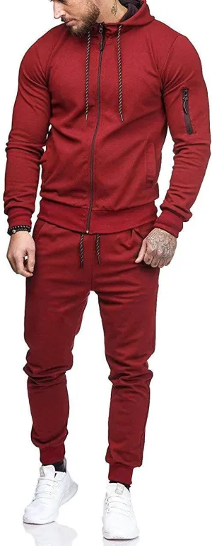 THWEI Mens Tracksuit 2 Piece Sweatsuit Sets Casual Hoodie Jogging Athletic Suits