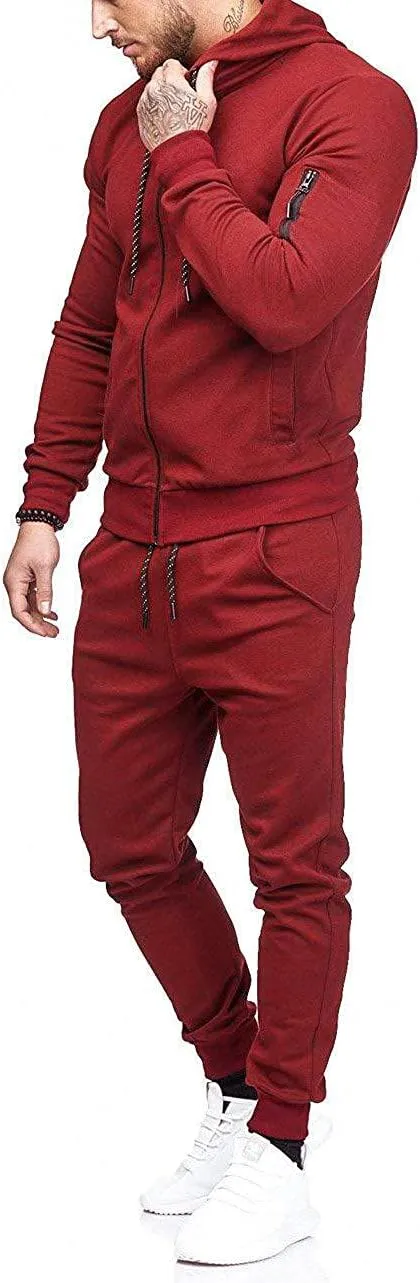 THWEI Mens Tracksuit 2 Piece Sweatsuit Sets Casual Hoodie Jogging Athletic Suits