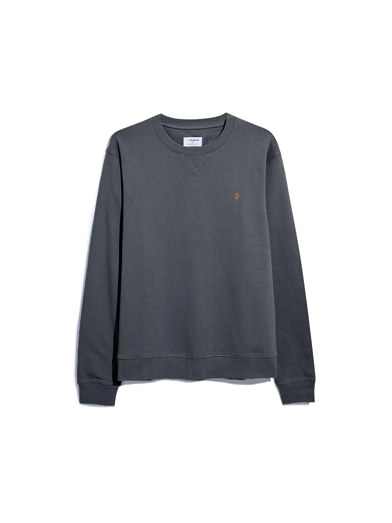 Tim Organic Cotton Crew Neck Sweatshirt In Farah Grey Marl