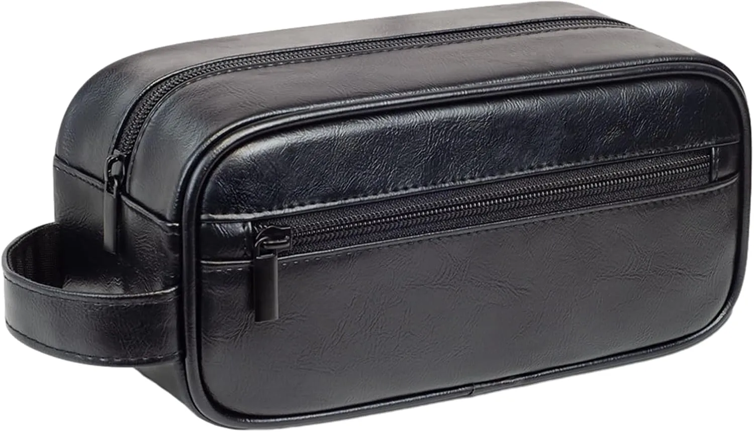 Toiletry Bag for Men, Large Capacity, Mutifunctional, Mens Travel Bag Toiletries Organizer Case for Grooming, Water-resistant, PU Leather, Cosmetic Bag, Small Dopp Kit Shaving Bag Black