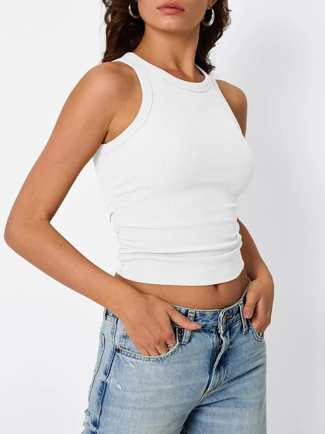 Trendy Queen Womens Tank Summer Tops Workout Sleeveless Shirts Going Out Spring Beach Vacation Oufits Fashion Clothes