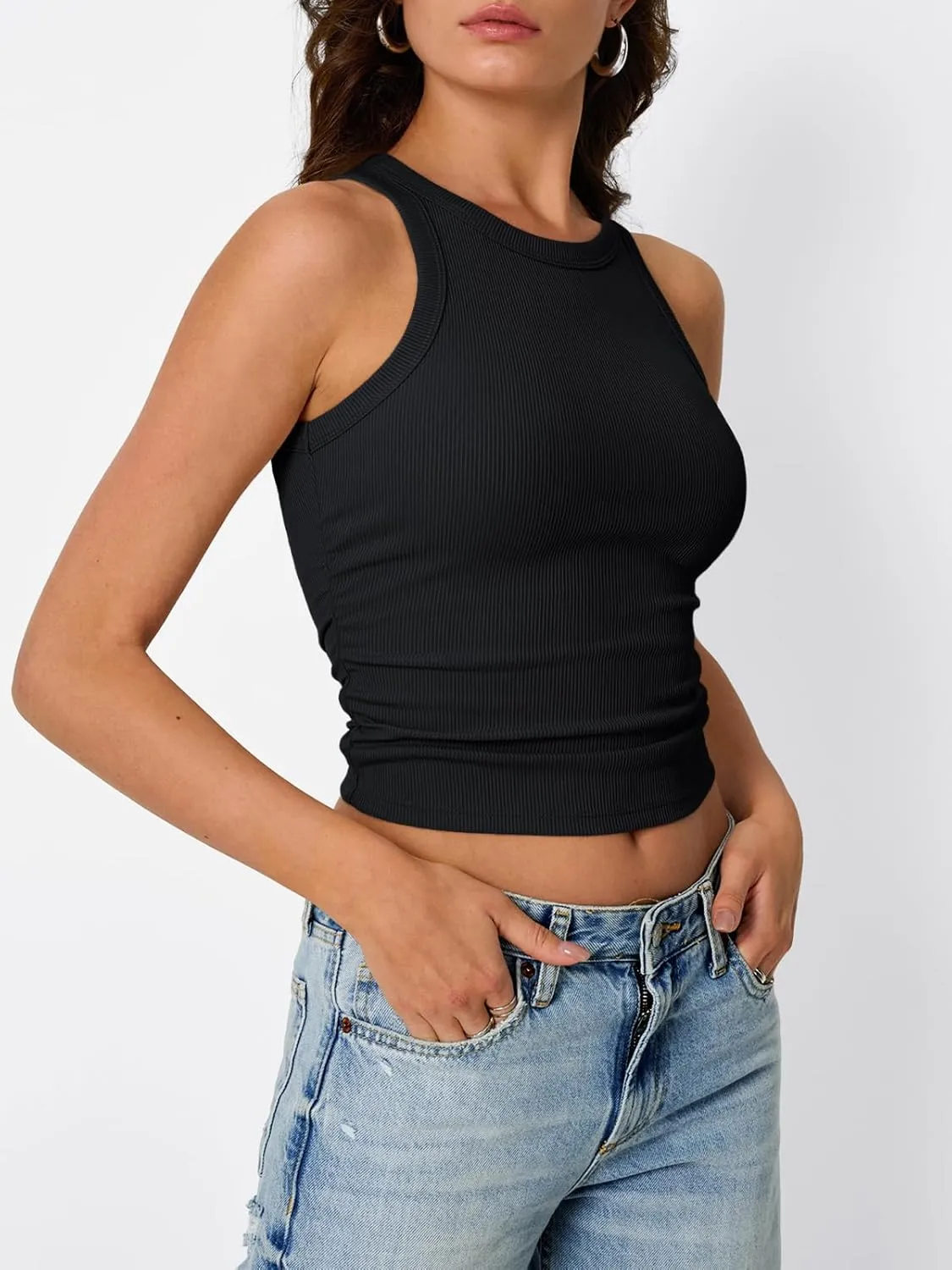 Trendy Queen Womens Tank Summer Tops Workout Sleeveless Shirts Going Out Spring Beach Vacation Oufits Fashion Clothes