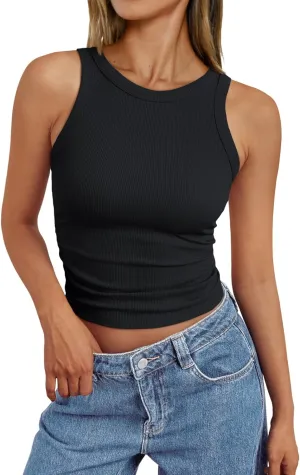 Trendy Queen Womens Tank Summer Tops Workout Sleeveless Shirts Going Out Spring Beach Vacation Oufits Fashion Clothes