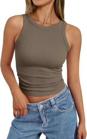 Trendy Queen Womens Tank Summer Tops Workout Sleeveless Shirts Going Out Spring Beach Vacation Oufits Fashion Clothes