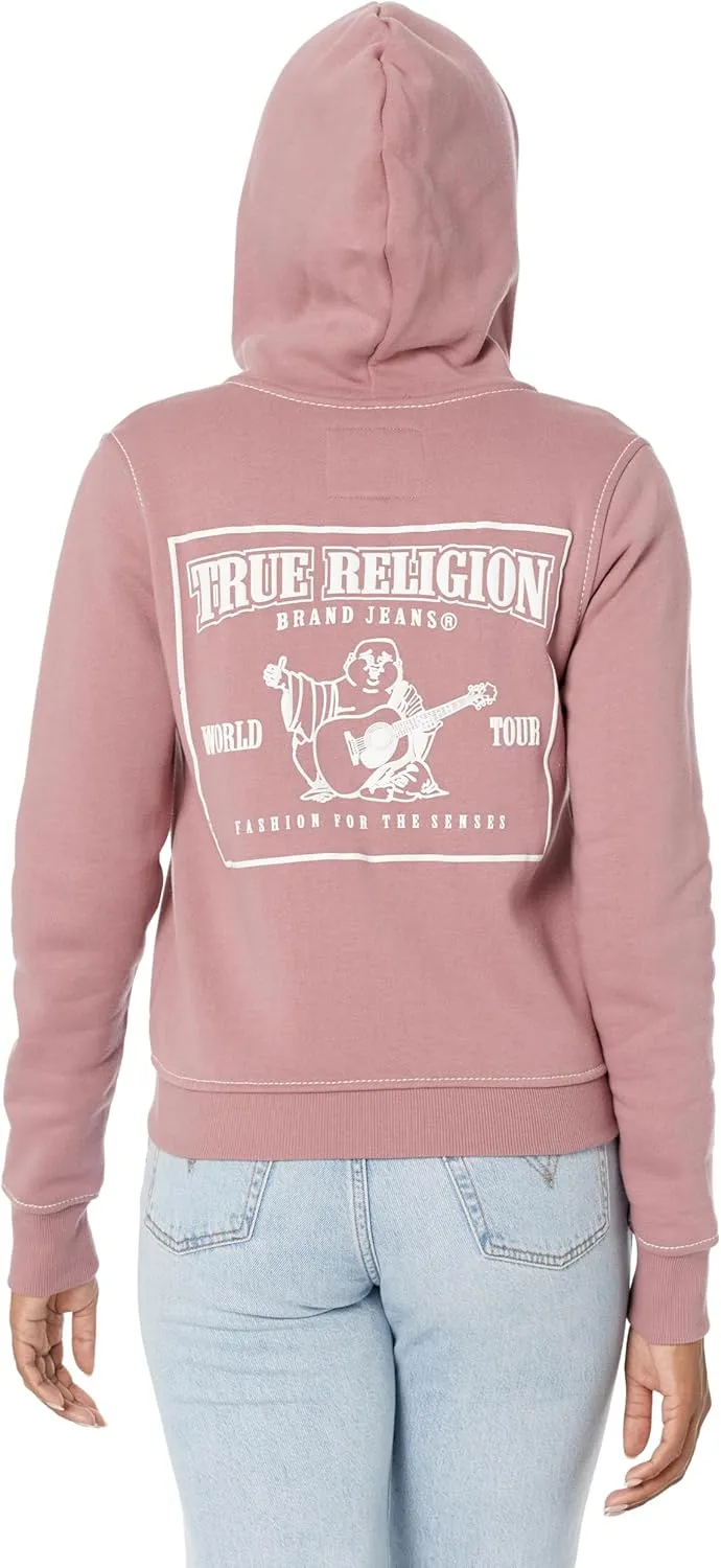 True Religion Women's Big T Classic Zip Up Hoody