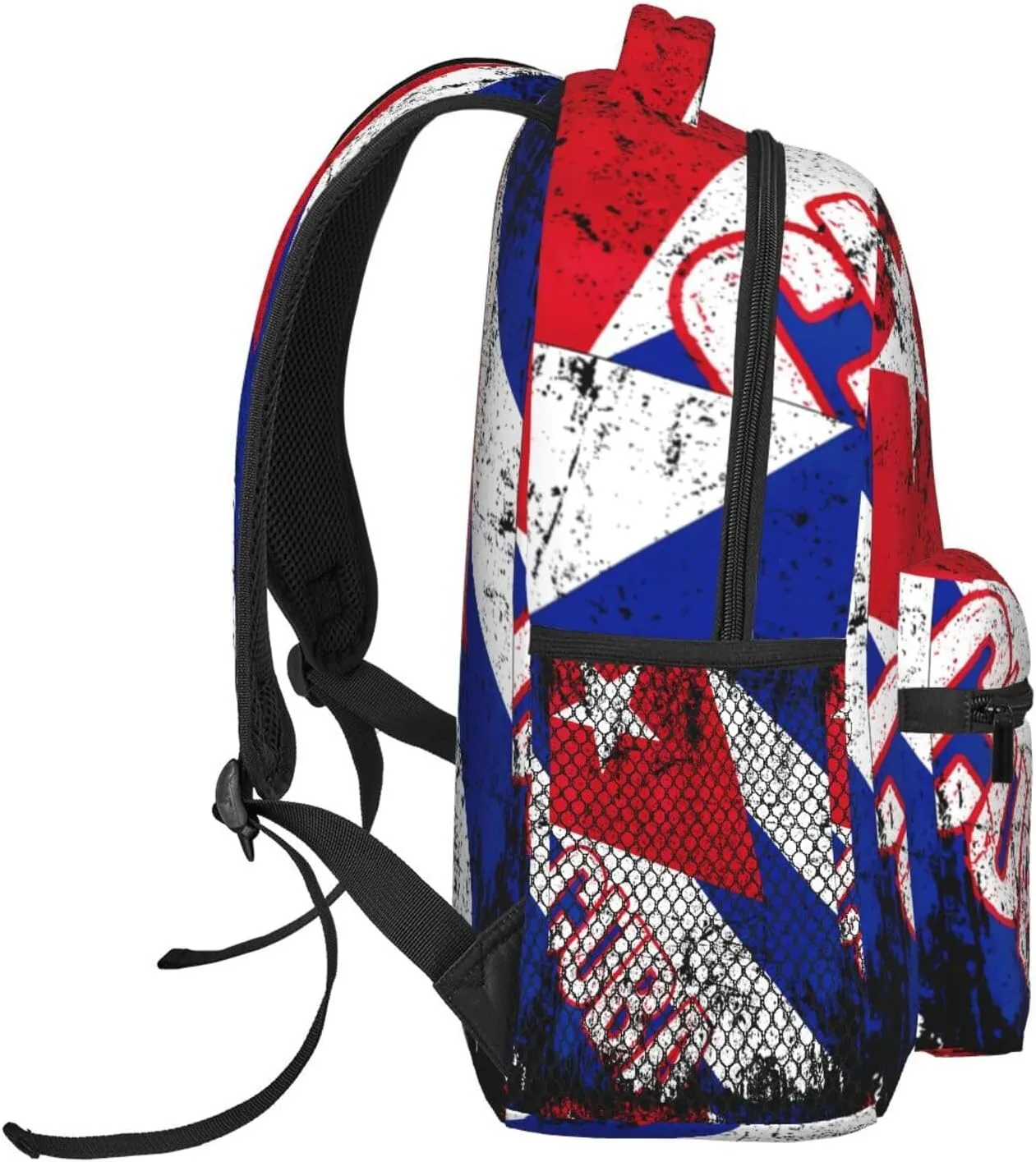 Vintage Cuba Flag Backpack Casual Pack Bag Laptop Backpack With Side Pocket Front Zipper Pocket Bookpack Travel Daypack Picnic Rucksack