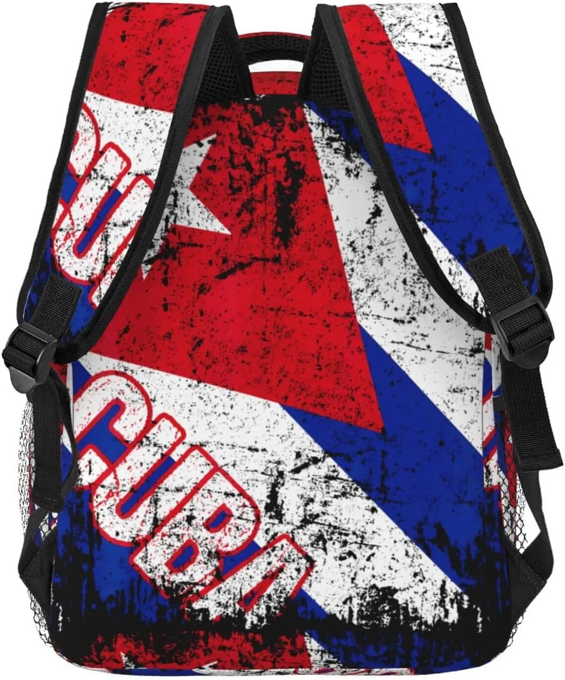 Vintage Cuba Flag Backpack Casual Pack Bag Laptop Backpack With Side Pocket Front Zipper Pocket Bookpack Travel Daypack Picnic Rucksack