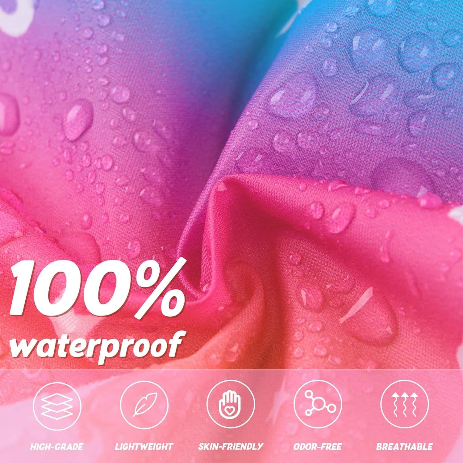 WAWSAM Lightweight Kids Rain Poncho Reusable Toddler Raincoat Waterproof Girls Rain Jacket Durability Boys Girls Rain Coat