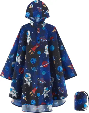 WAWSAM Lightweight Kids Rain Poncho Reusable Toddler Raincoat Waterproof Rain Jacket