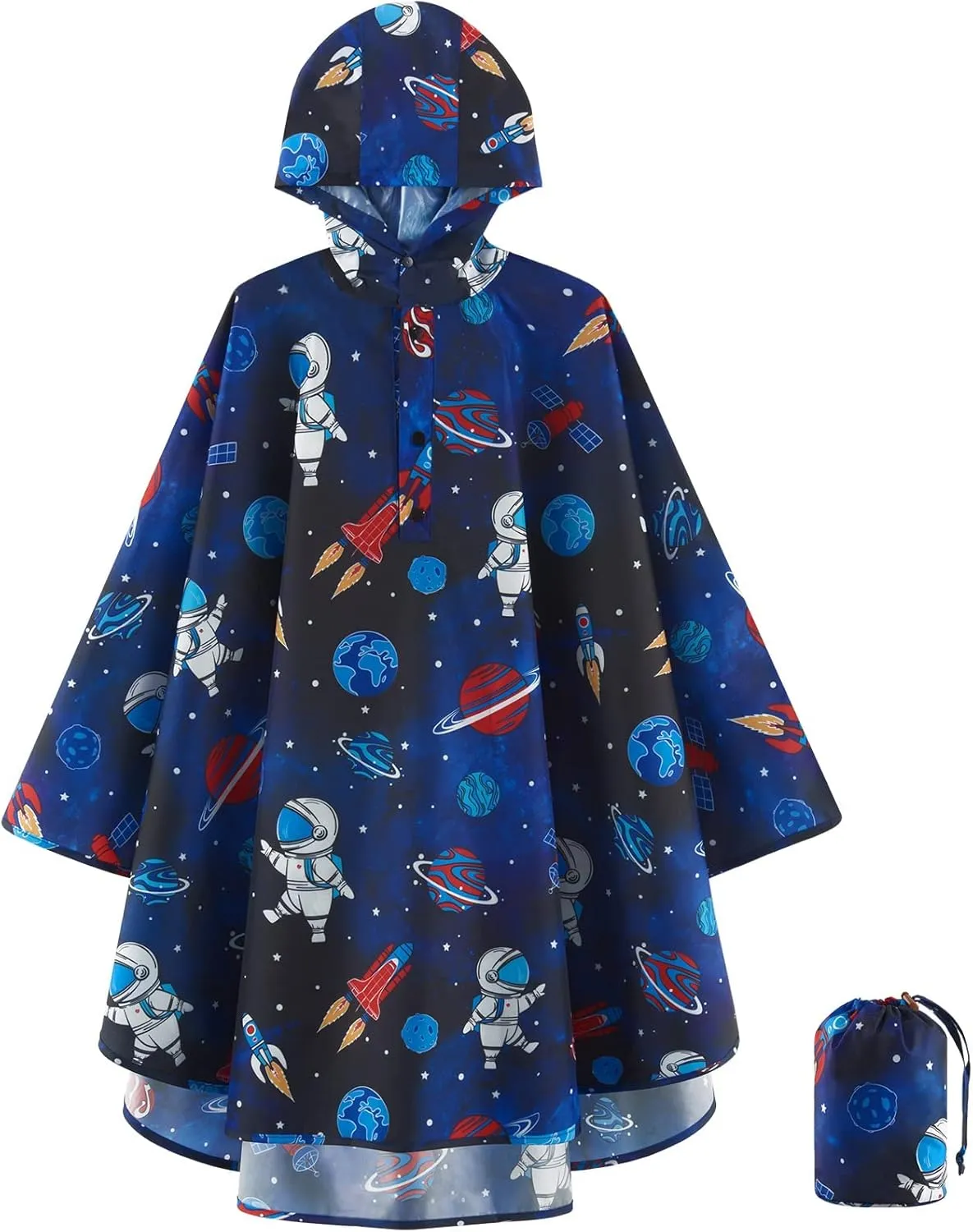 WAWSAM Lightweight Kids Rain Poncho Reusable Toddler Raincoat Waterproof Rain Jacket
