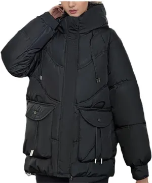 White Women Winter Casual Parkas Korean Hooded Bread Down Jacket Thick Loose Warm Cotton Padded Jacket Coat Outwear