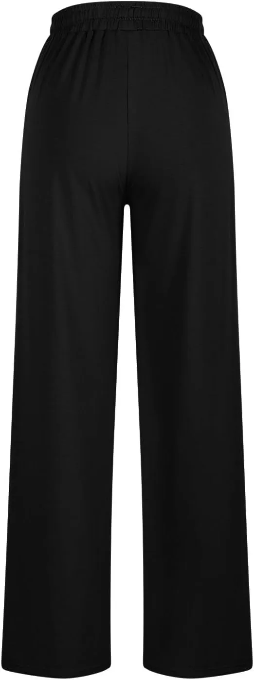 Wide Leg Sweatpants for Women Casual High Waist Active Joggers Trousers Comfy Athletic Workout Gym Sweat Pant