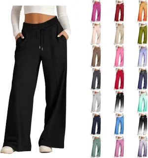Wide Leg Sweatpants for Women Casual High Waist Active Joggers Trousers Comfy Athletic Workout Gym Sweat Pant