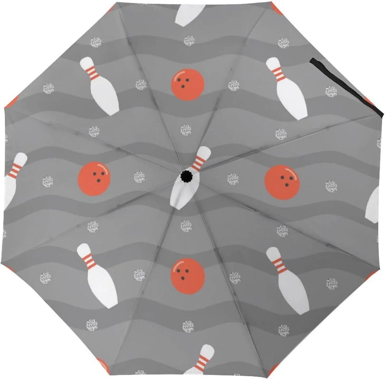 Windproof Travel Umbrellas for Rain,Sport Pattern Bowling Ball Durable & Compact Umbrella-Waterproof Canopy for Backpack, Purse, Portable, Umbrella for Travel