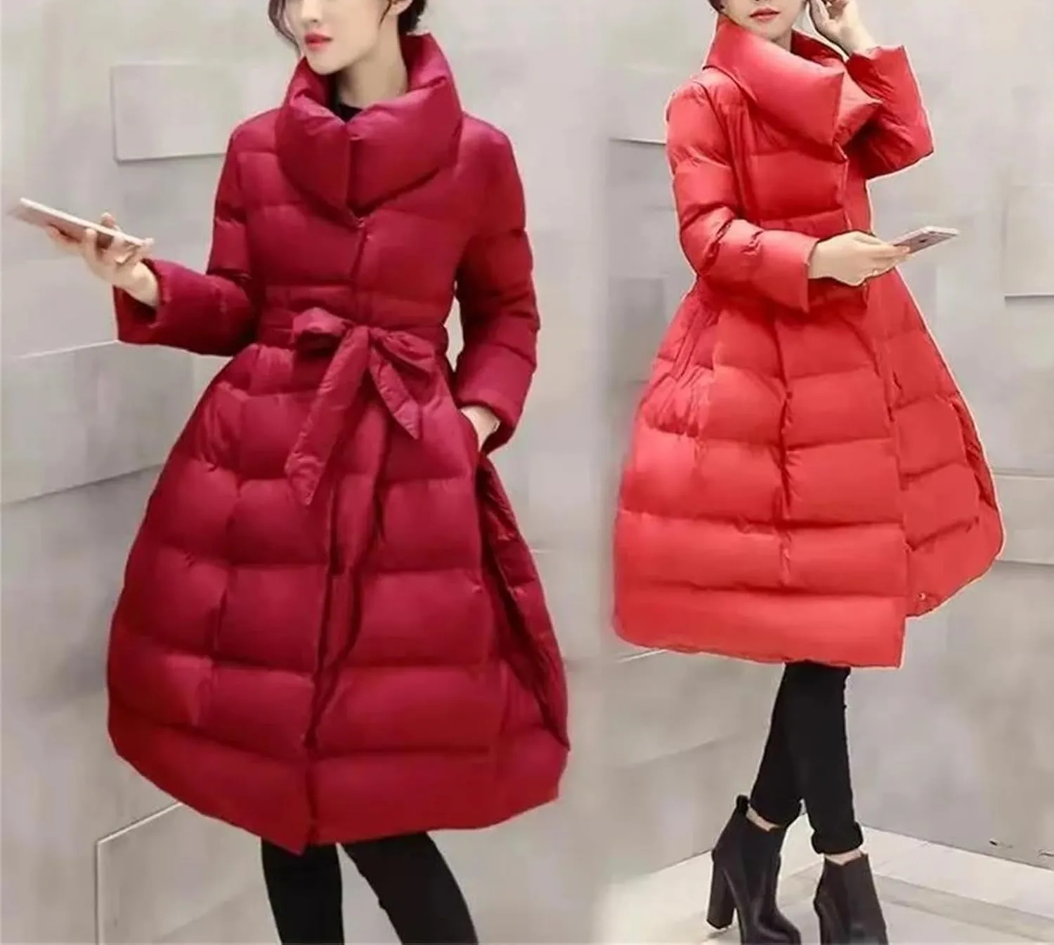 Winter Jacket Cotton Coat Women's Parkas Mid Length Korean Slim Warm Cotton Padded Coat