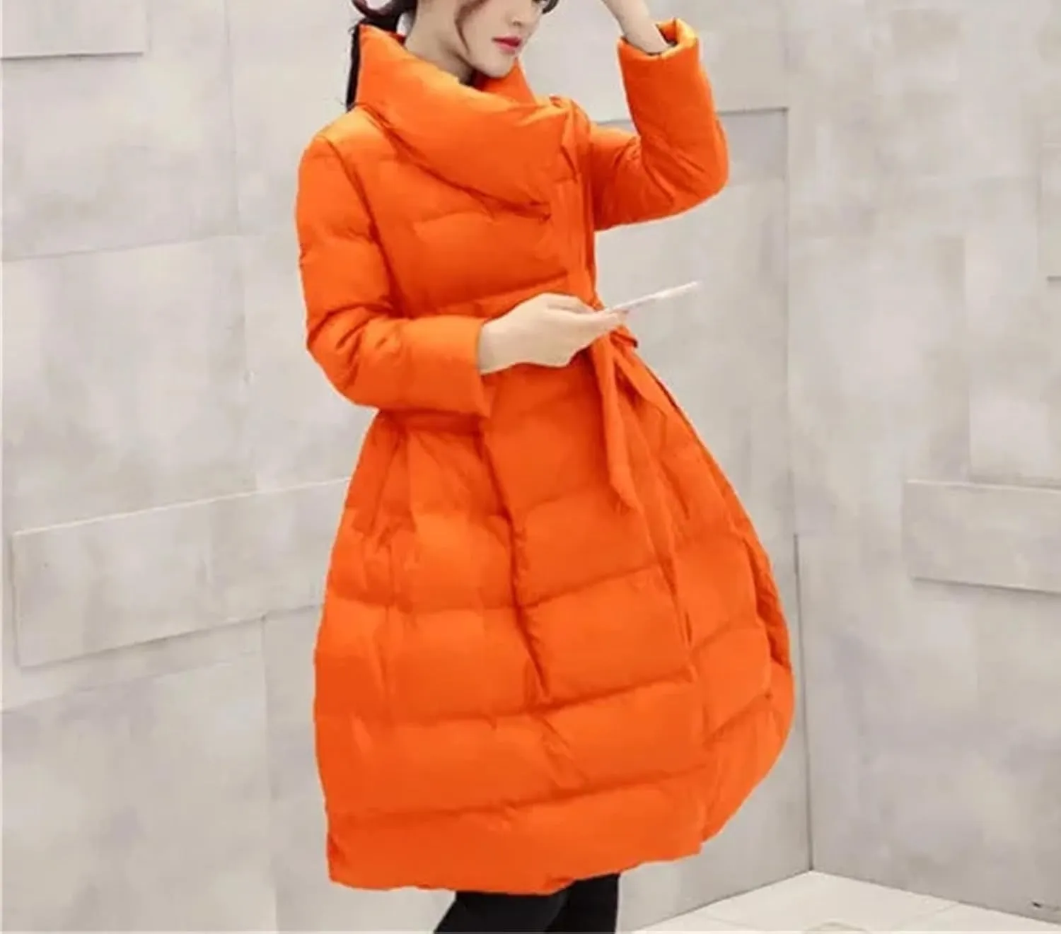 Winter Jacket Cotton Coat Women's Parkas Mid Length Korean Slim Warm Cotton Padded Coat