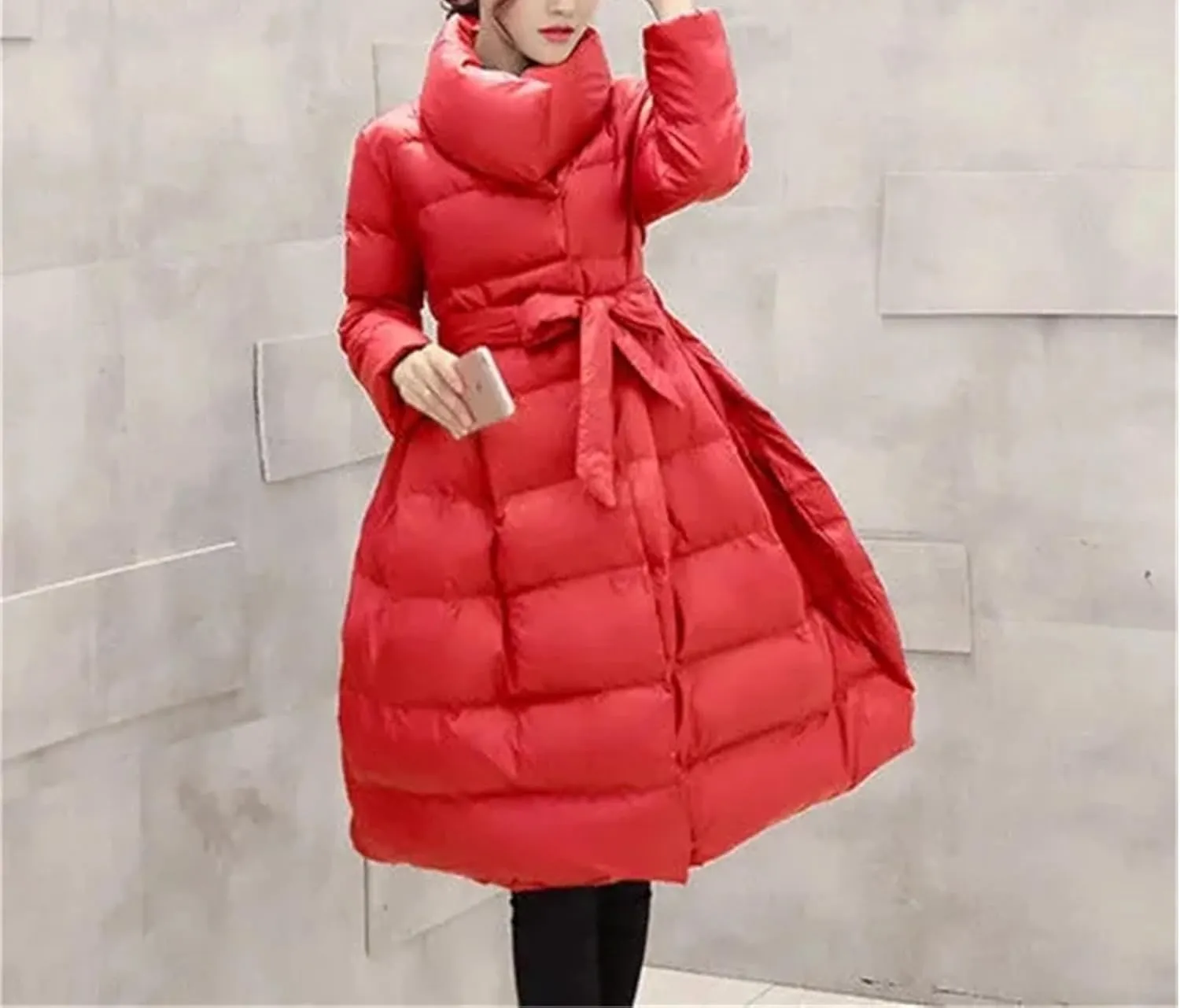 Winter Jacket Cotton Coat Women's Parkas Mid Length Korean Slim Warm Cotton Padded Coat