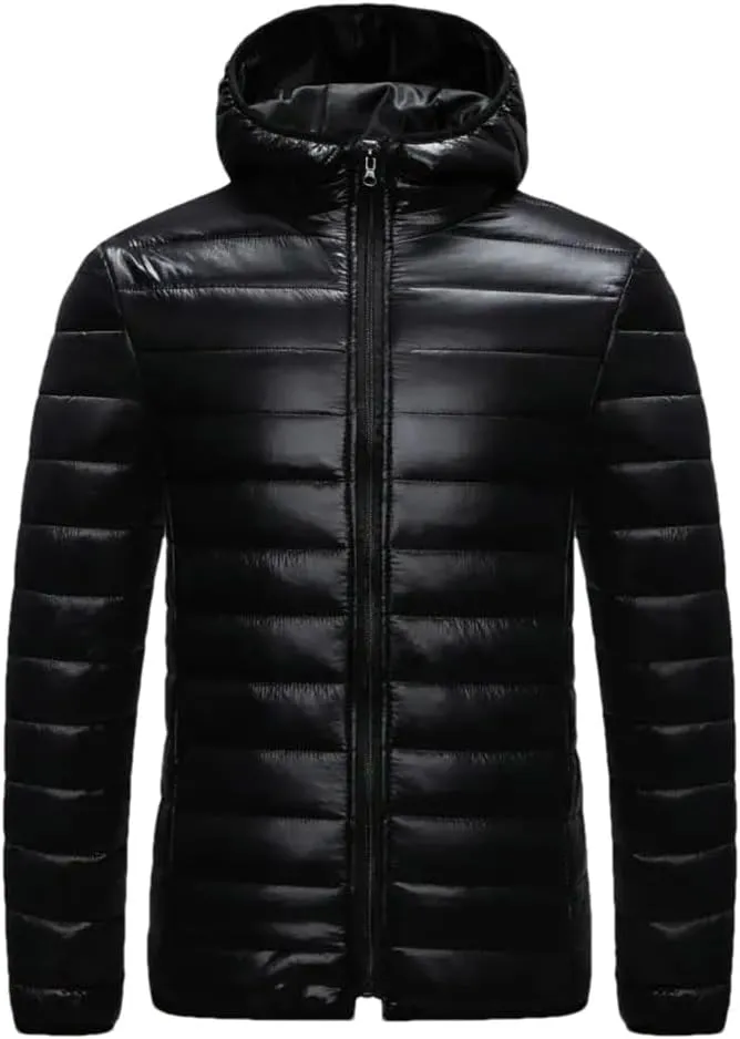Winter Men Coat Hooded Cotton Padded Warm Windproof Parka Zipper Closure Lightweight Male Down Coat Sports Clothes