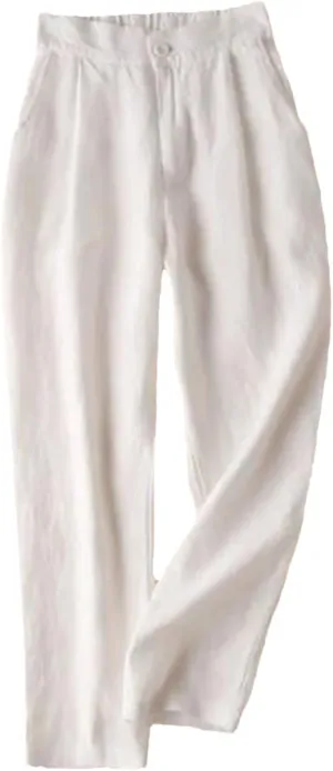 with Pocket Harem Pants for Women High Waist Slim Nine-Point Suit Pants Solid Office Pants