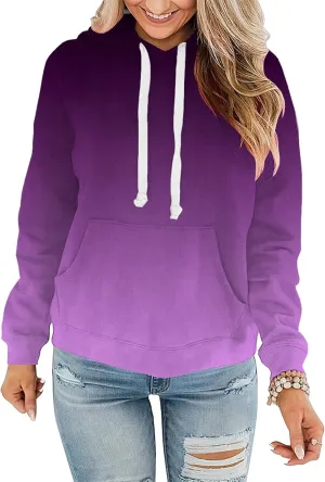 Women Hoodies Pullover Casual Thin Sweatshirts with Pockets Loose Fit Long Sleeve Drawstring Design Hoody Sweatshirt