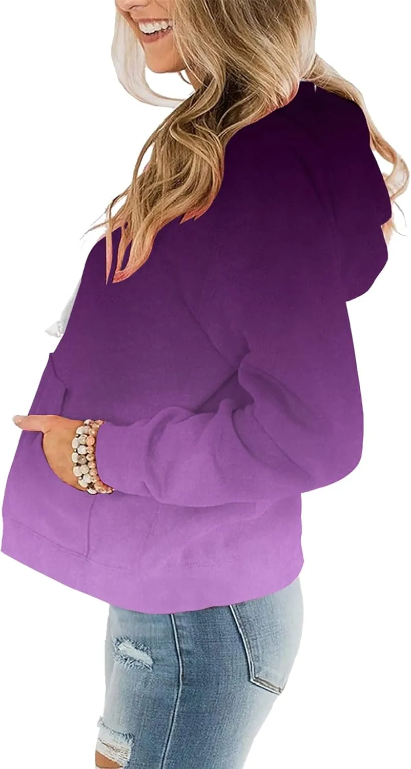 Women Hoodies Pullover Casual Thin Sweatshirts with Pockets Loose Fit Long Sleeve Drawstring Design Hoody Sweatshirt