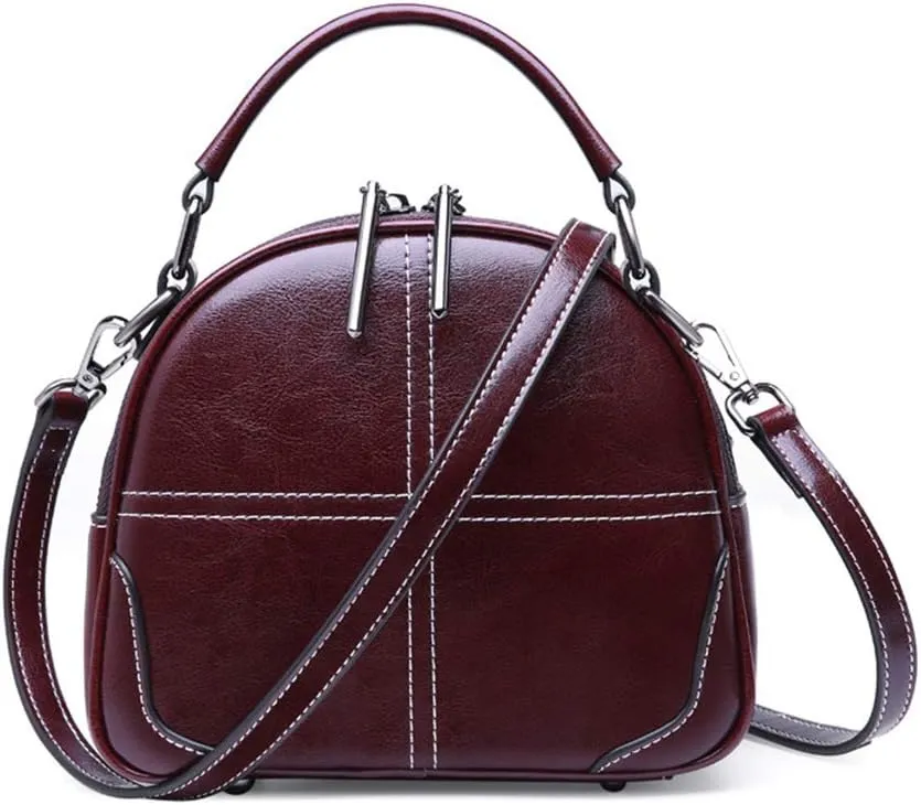 Women Leather Top Handle Satchel Bags Zipper Closure Cross-body Shoulder Purse for Daily