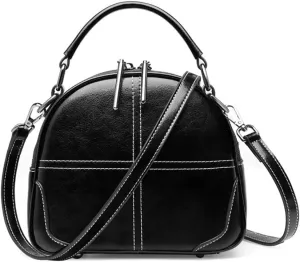 Women Leather Top Handle Satchel Bags Zipper Closure Cross-body Shoulder Purse for Daily