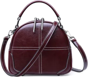 Women Leather Top Handle Satchel Bags Zipper Closure Cross-body Shoulder Purse for Daily